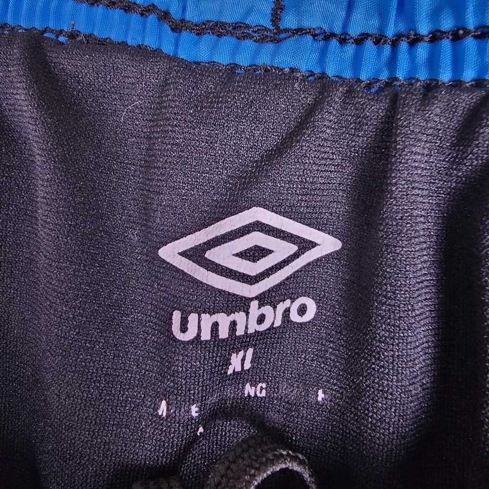Umbro Athletic Running Shorts XL Black Blue Geometric‎ Quick Dry Mens Lined - Picture 4 of 8